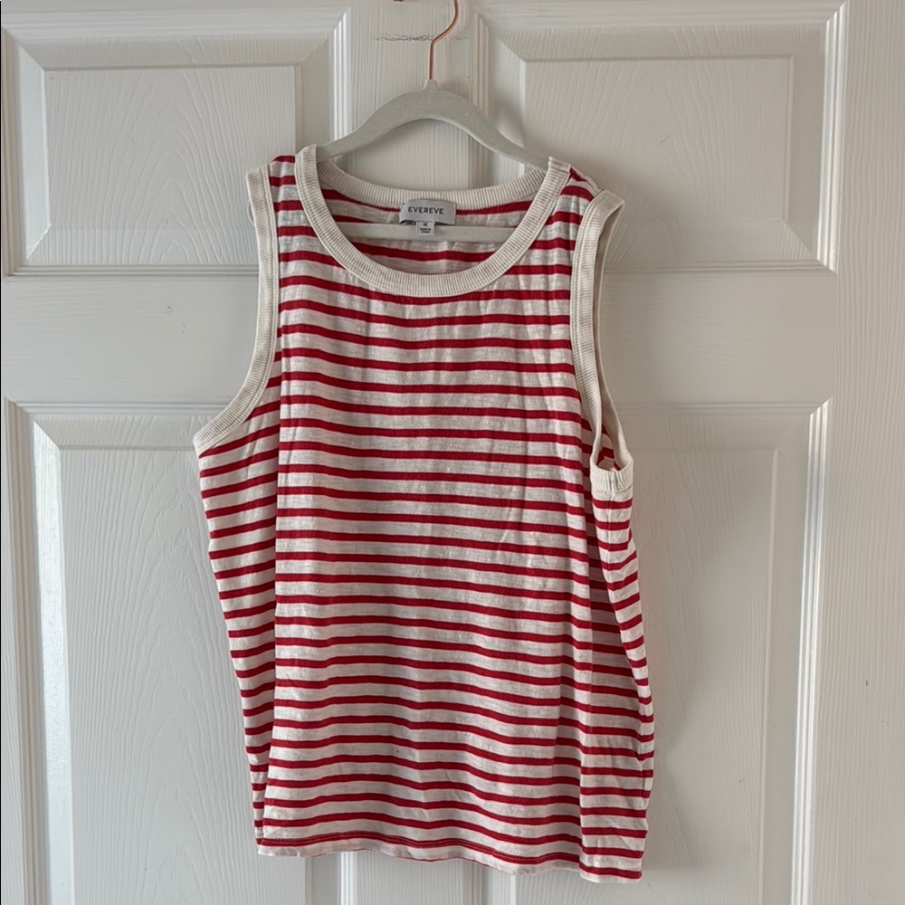 Evereve Red and White Striped Tank Top
